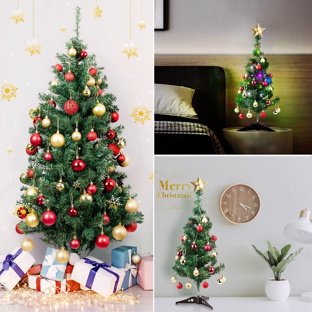 AKEIE Luxury Set of 100 Christmas Includes 10 Varieties of Christmas Perfect for Christmas Tree Christmas and Stylish Christmas Decorations for