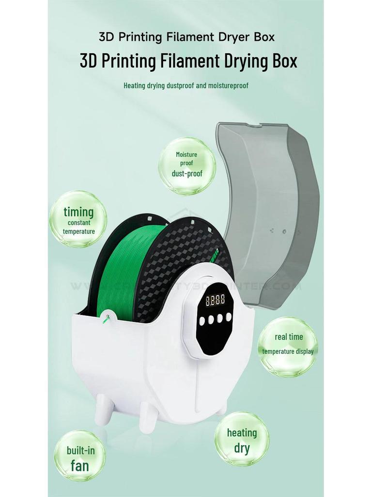 3D Printer Filament Drying and Storage Box - Moisture & Dustproof for PLA, ABS, PVA, PETG, Nylon