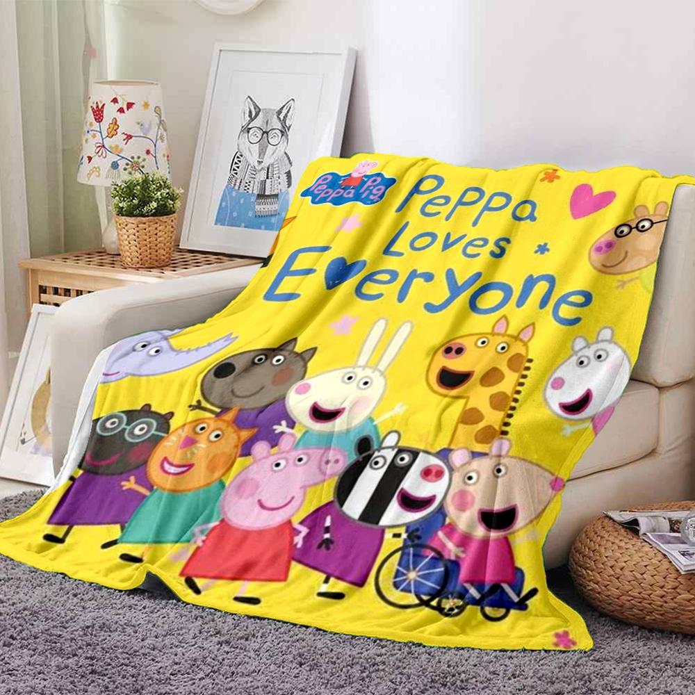 Peppa Pig Theme Printed Blanket - Perfect for Couch, Bed, Travel & Outdoor Use | Machine Washable, Cozy & Durable.