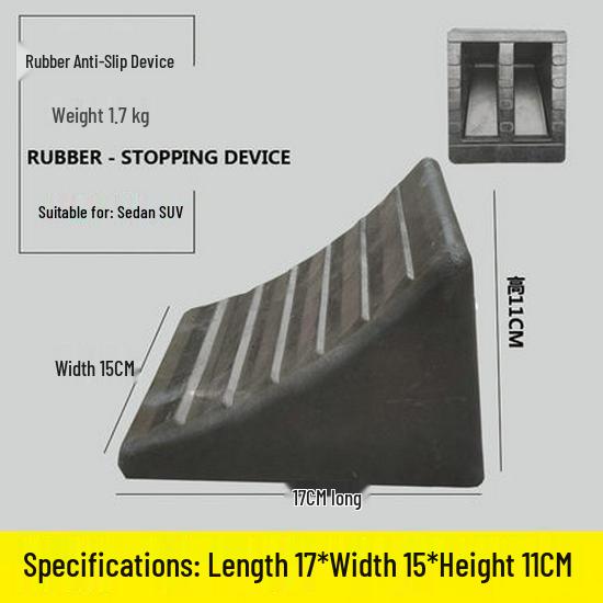 Rubber Anti-Slip Wheel Chocks - Portable Triangular Stoppers for Cars