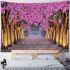 Pink Cherry Blossom Forest Pattern Tapestry Home Wall Decoration Tapestry Bedroom Living Room Tapestry