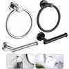 Steel Toilet Stainless Roll Holder And Towel Ring Set Wall Mounted Bathroom Tool