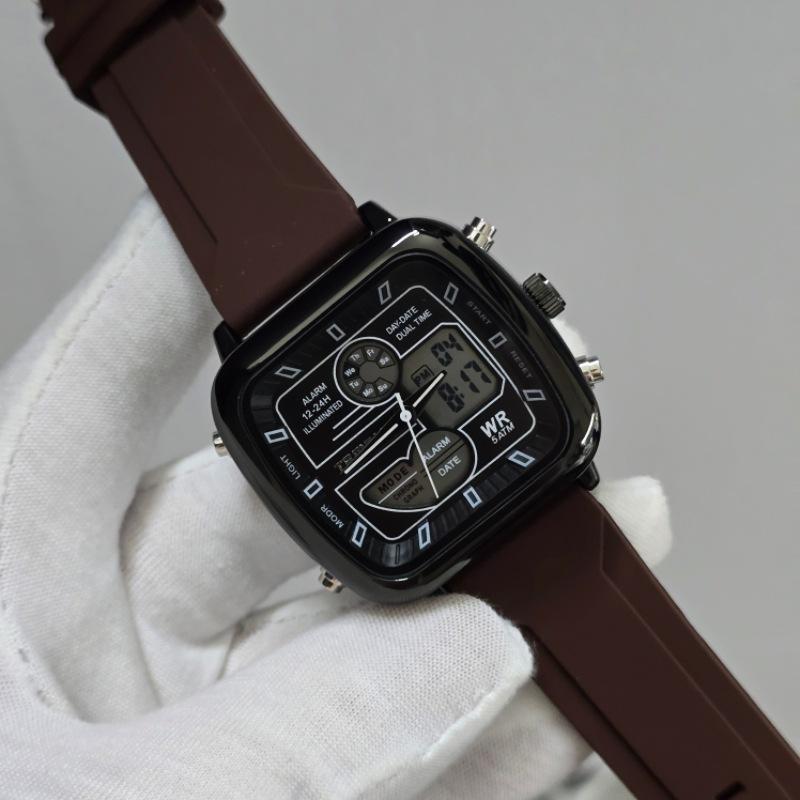 Temeis Men'S Watch Fashion Waterproof Luminous Outdoor Sports Electronic Watch Personalized Watch Double Display