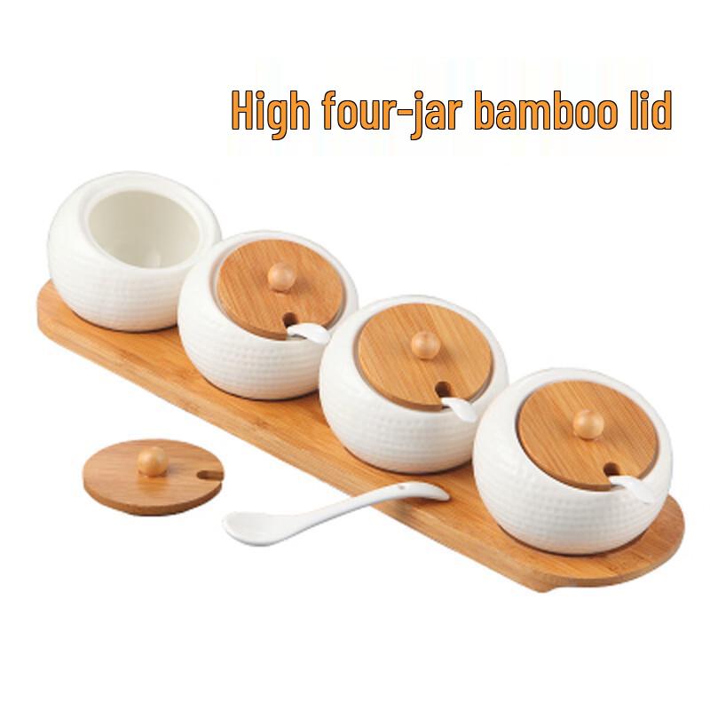 Qianxing Ceramic Spice Jar & Oil Bottle Set