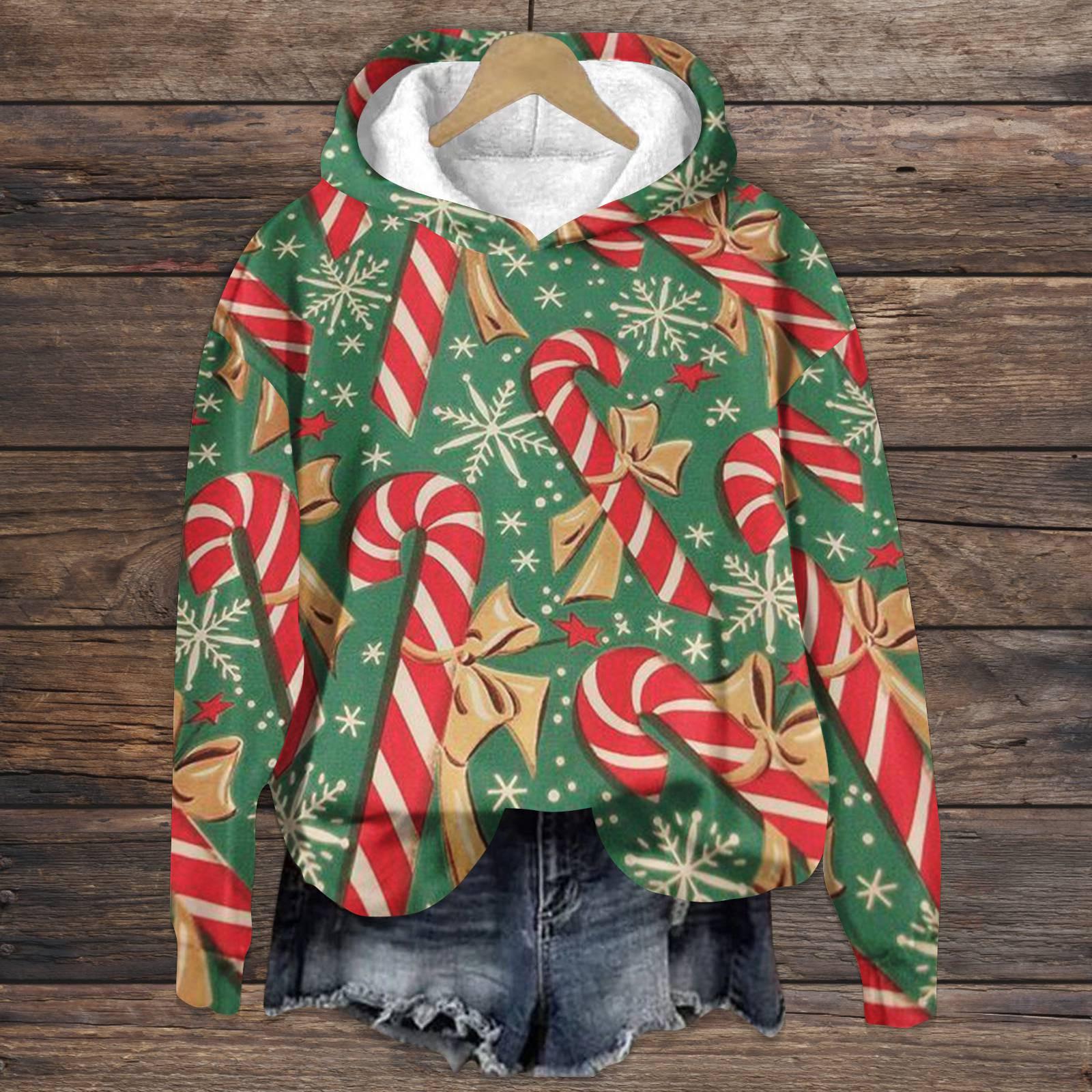 

Жіночі повсякденні модні різдвяні толстовки з довгим рукавом і круглим вирізом L