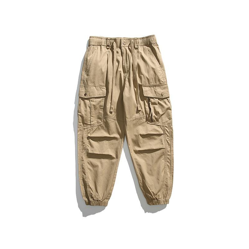 

New Men s Overalls High Street Loose Casual Leggings Men s Silhouette High-end Long Pants M хаки