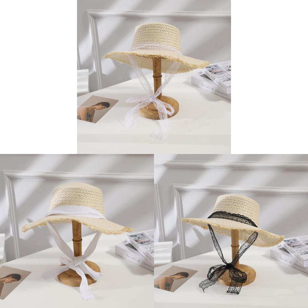 Strohhut Sonnenschutz mit breiter Krempe für Strand und Outdoor Sonnenschutz