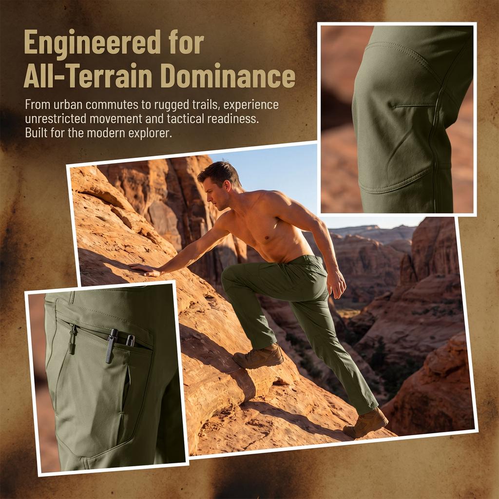 Men Pants Multi Pocket Breathable Outdoor Hiking Fishing Construction Work Trousers for Daily Use