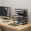 Desk File Organizer with Side Baskets Multi Slot Document