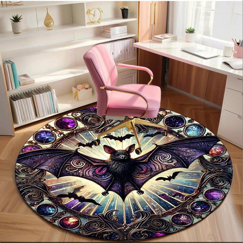 Fantasy Bat Artwork round carpet Chair cushion Round Entryway Rug, Soft Round Rugs for Living Room, Bedroom, Circle Carpet decor gifts