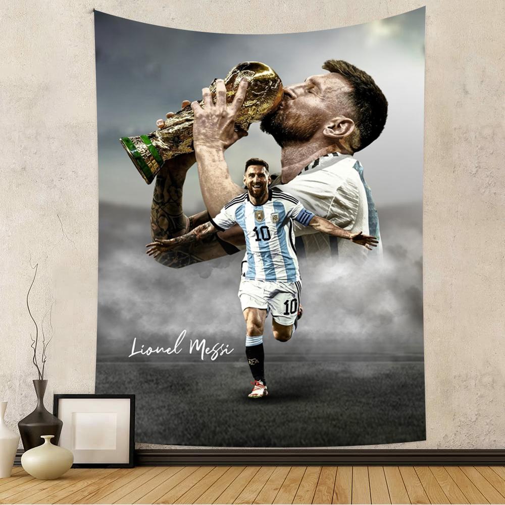 Stella del Calcio MMessi Buon Compleanno Sfondo Banner Vinile Festa di Compleanno Donna Tavolo Decorazioni Banner per Servizio Fotografico
