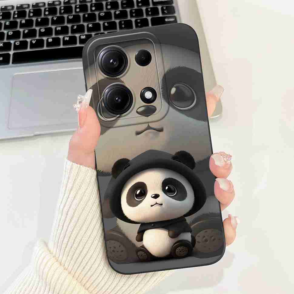 Simple Silicone Case For Redmi Note14S 4G Cute Panda Rabbit Shockproof Back Cover Note14 For Xiaomi Redmi Note 14 14S Cases