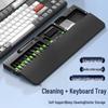 QS22 Multifunctional Cleaning Brush & Leather Wrist Rest for Office Keyboards