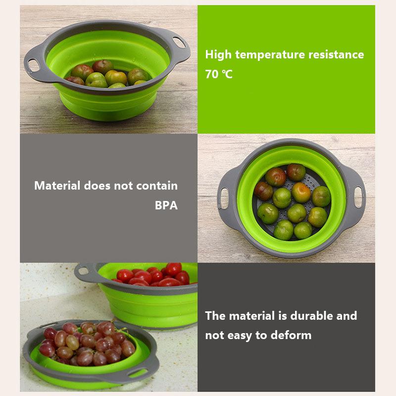 1ks skládací odtokový koš Kulatý filtrační koš Teleskopický skládací koš na ovoce