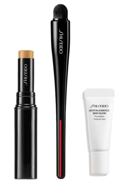 

Набор консилеров SHISEIDO Makeup Synchro Skin Radiant Lifting Concealer 301 Medium Кисть для консилера TSUTSU FUDE Эссенция-основа для сияния кожи Специальный размер