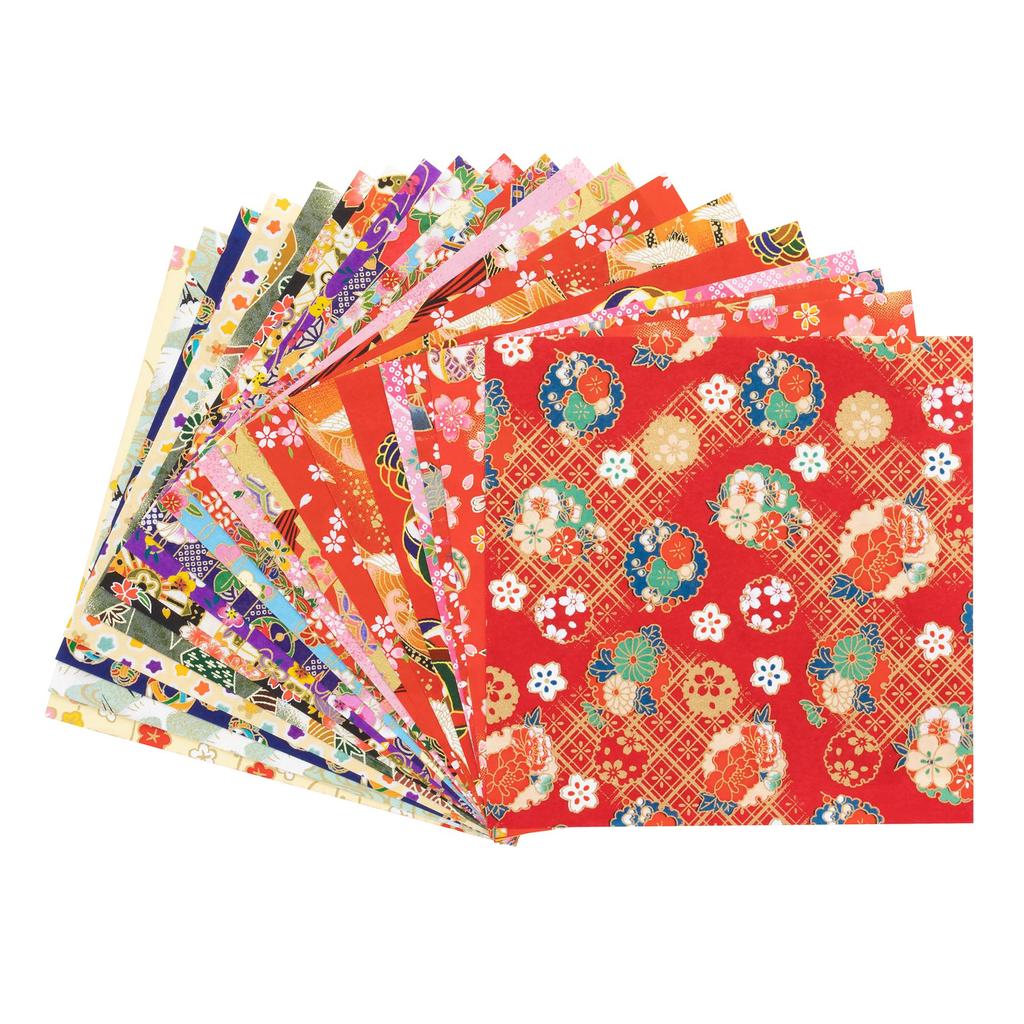 Kawasumi Washi Paper Special Kyoto Yuzen Washi Chiyogami Assorted 20 Patterns Included - Selection, Hand-Dyed Paper, (decorative Paper), 15cm,