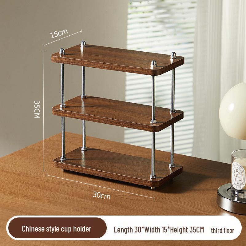 Liftable Chinese Storage Rack & Coffee Table - Multifunctional Bedside/Sofa Side Table with Outdoor Courtyard Decor