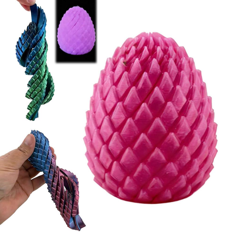 3D Printed Dragon Egg Stress Toy Articulated Stretching Sensory Fidget Toy Deformable Dragon Egg Gift for Kids Adult Fidgets
