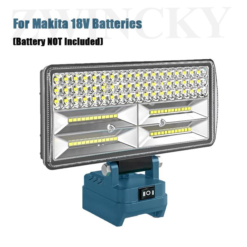 LED Work Light for Makita/Dewalt/Milwaukee 18V Li-ion Battery 12000LM Spotlight with 2 USB Charging Port Flood Light Flashlight