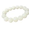 Herrarmband 14 mm runt vitt Hetian-jade