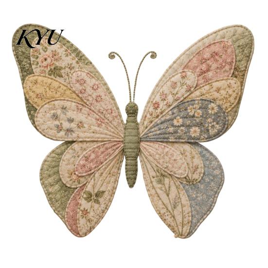 Kreative Hobby-Sets Garten-Tier-Patchwork DIY-Kit, Floraler Stoff Nähen Niedliche Textilkunst Starter-Kit Schmetterling Vogel Basteln für Erwachsene, Zuhause
