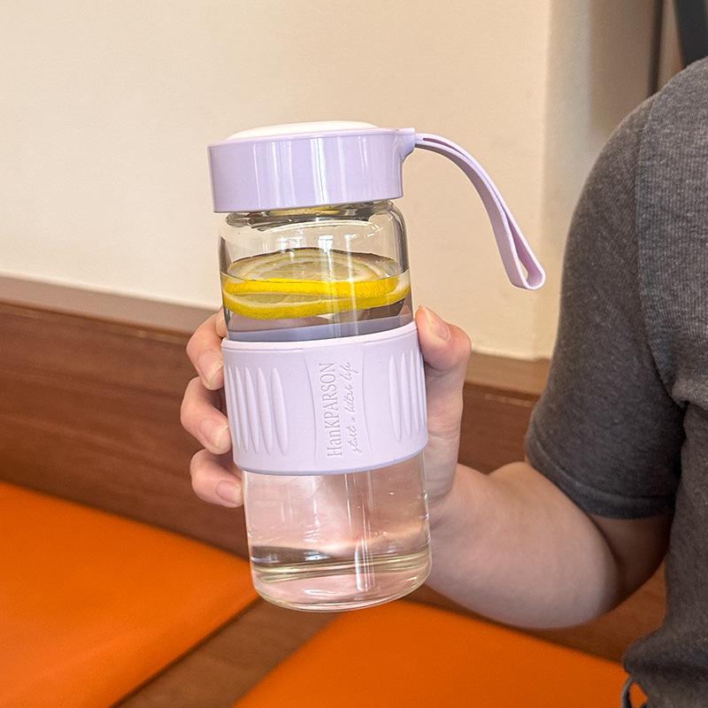 Glass Water Cup Summer Good-looking Men's and Women's Office Simple and Portable Student Tea Infuser Anti-Scald with Tea Cup