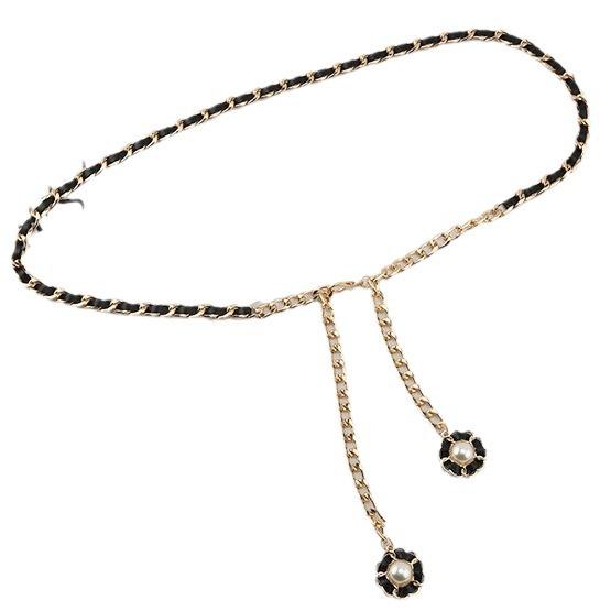 Women's Trendy Metal Waist Chain Belt with Decorative Skirt