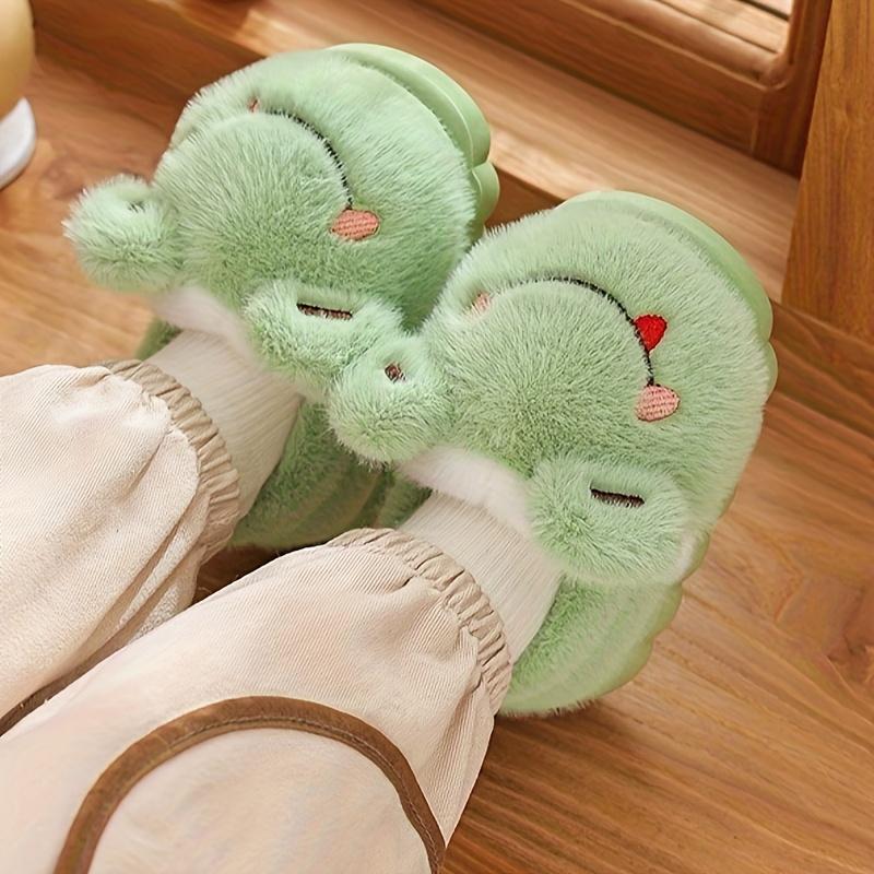 Casual Cute Cartoon Animal Slip On Furry Home Shoes for Girls Boys, Non-slip Warm Comfy Slippers for Indoor