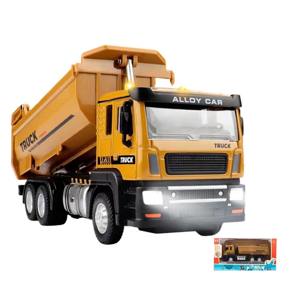 Engineering Vehicle Toys Acousto-optic Rebound Alloy Excavator Garbage Crane Mixer Dumper Model Gifts For Boys Girls