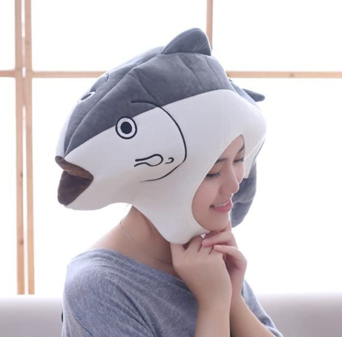 [DOKiDOKi] Bonito Thunfisch Kopfbedeckung Cosplay Kostüm Hut Kigurumi Kostüm Fotoshooting Lustige Veranstaltung Partyzubehör Halloween Bankett Jahresendparty