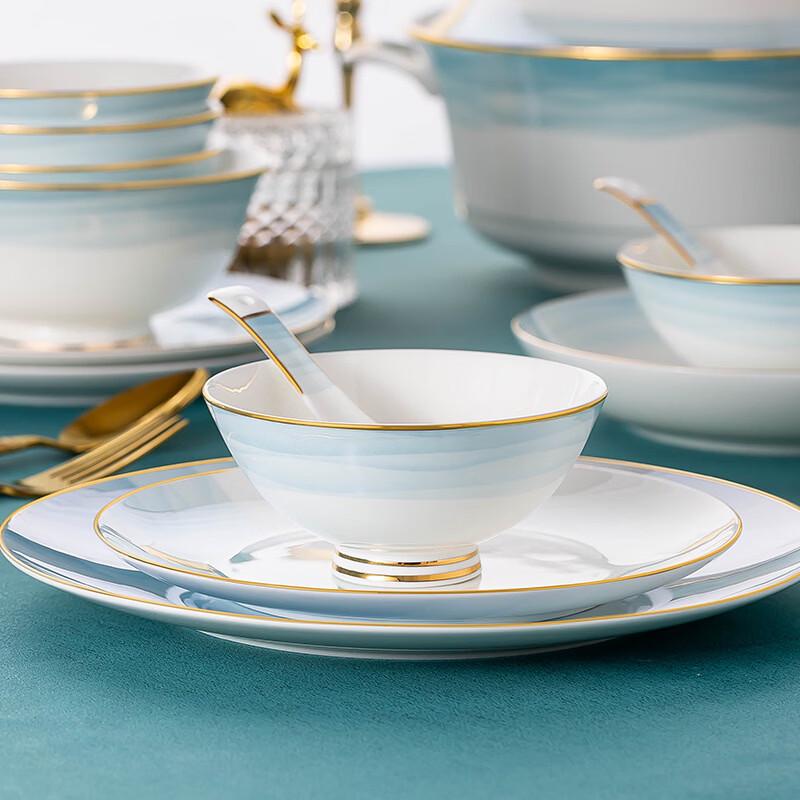 Hàndùn Jingdezhen Ink Landscape Bone China Dinnerware Set