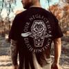 Funn Skull Drinking Beer Graphic Tshirt Men Dark Punk Skull Top Street Rock Hip-Hop Shirt Unisex XS-4XL Tee Roupas Masculinas