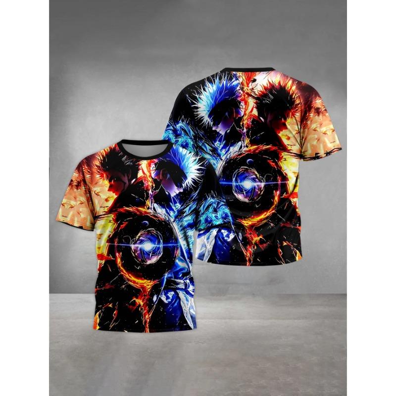 Summer Round Neck 3D Jujutsu Kaisen Satoru Gojo Printed Top Fashionable Casual Short Sleeved Children's Boy T-shirts