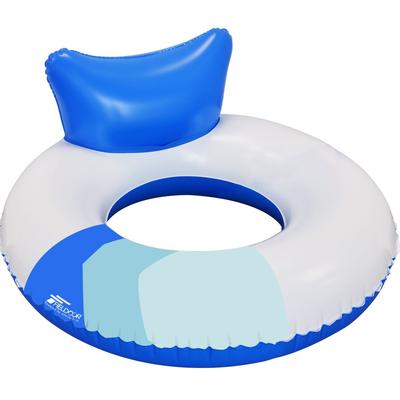FIELDOOR Floating Lounge, Blue & White, 115cm, with Backrest (115cm W X 108cm D X 55cm H)
