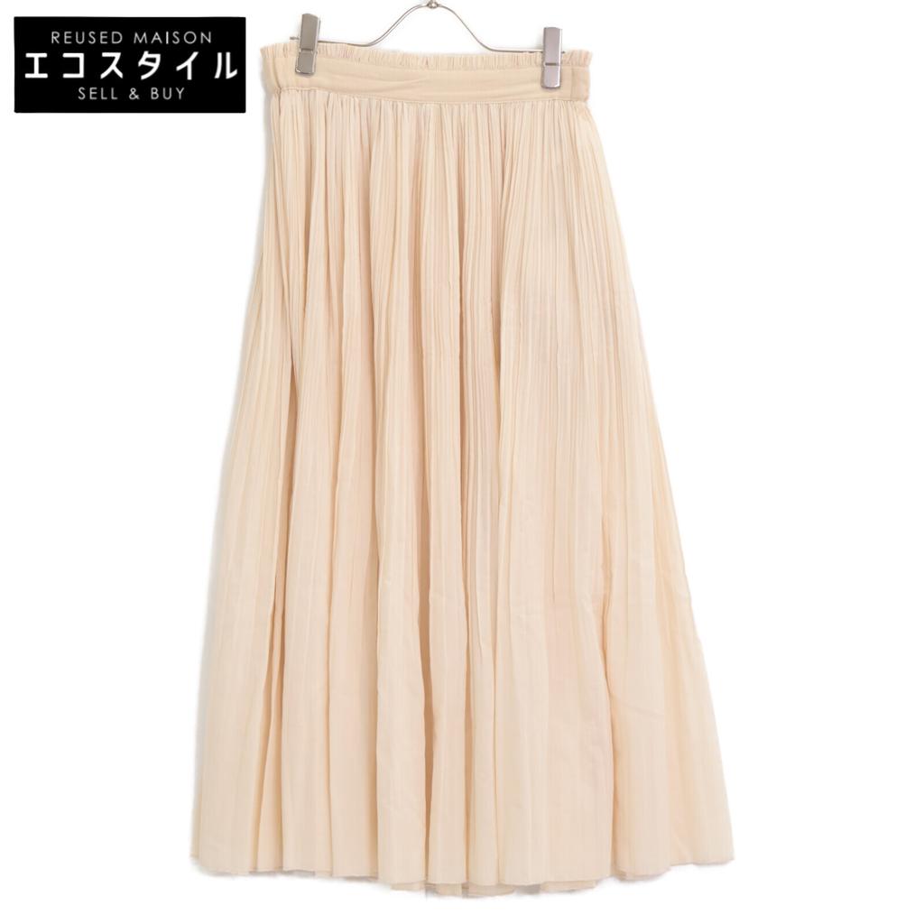 BALLSEY 23Stainless Steel Light Beige Hybrid Mini Slave Pleated Long Skirt skirt 36 light beigeUsed
