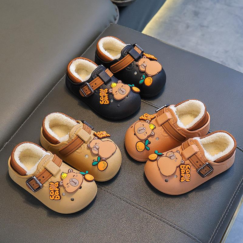 Autumn and Winter Children's Bags and Cotton Shoes for Boys and Girls, Middle-aged and Older Children, Home Children's Cotton Slippers