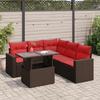 VidaXL Garden Furniture Set with Cushions 6pcs Brown Braided Resin Acacia, Outdoor Sofa Set, Garden Lounge 3326325