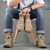 Real Leather Cowhide Men's Boots British Style Versatile High Top Shoes Short Boots Men's Desert Boots Tooling Shoes Outdoor