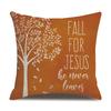 Thanksgiving Linen Pillowcase Autumn Pumpkin Print Pillow Cushion Cover