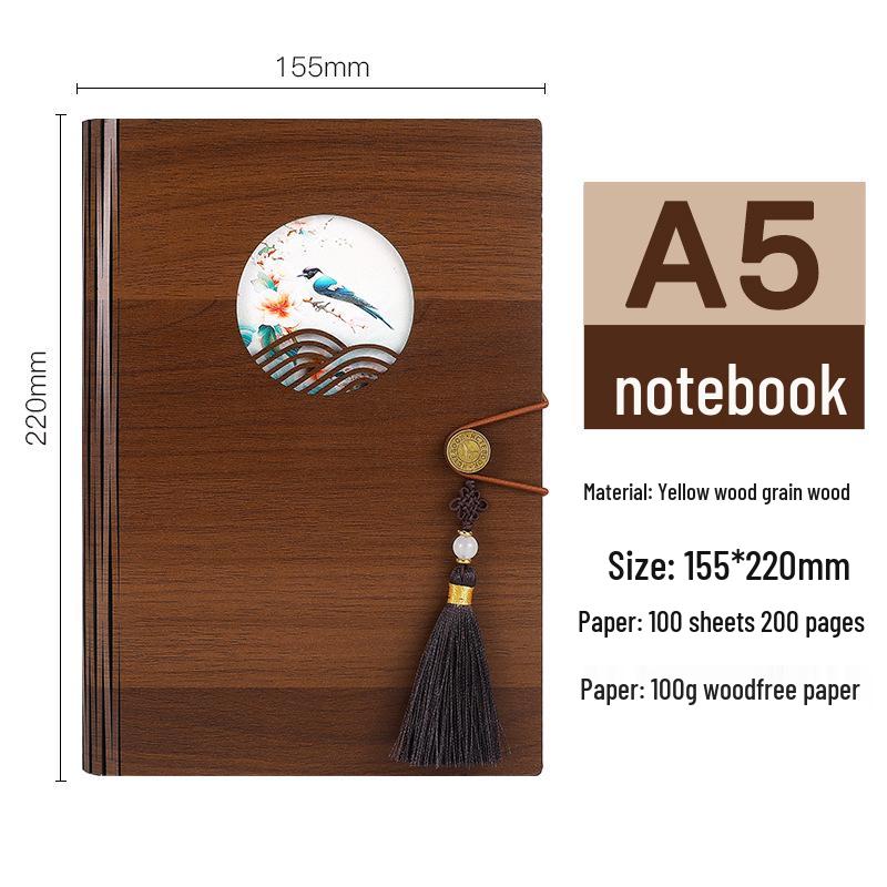 Premium Wooden Notebook Gift Set: Customizable Journal with Logo for Business Souvenir