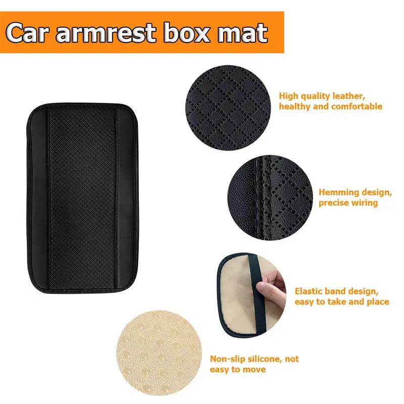 New Car Armrest Cover Mat Universal PU Leather Car Interior Central Armrest Box Pad Non Slip Decor Mat Universal Accessories