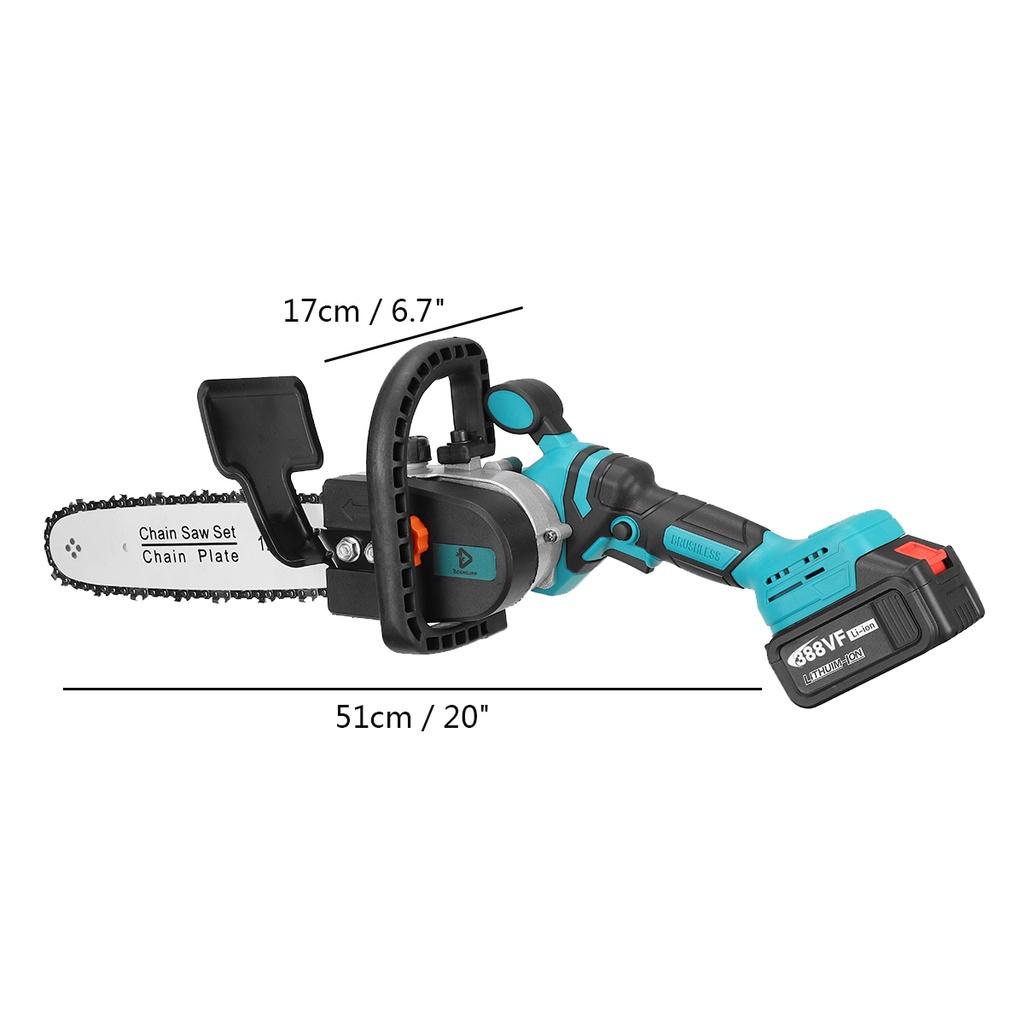 2000W 12Inch Cordless Electric Chain Saw Garden Woodworking Tool Brushless Motor Wood Cutter Power Tool