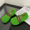 Fashion Autumn Winter Women Fur Flats Shoes Concise Comfort Street Style Soft Sole Female Dress Short Plush Mary Jane Shoes