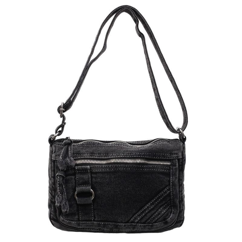 Large capacity denim underarm tote bag, new portable shoulder messenger bag, women's bag.
