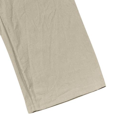 Men's Casual Linen Trousers Elastic Waist Drawstring Baggy Trousers Solid Color Loose Fit Summer Pants with Pockets for Beach Yoga Wear