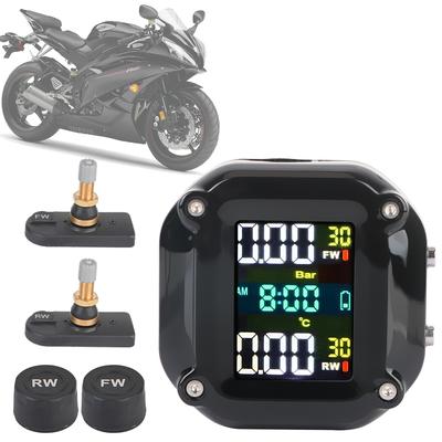 Motorcycle TPMS Tyre Temperature Motor Tire Pressure Monitoring Alarm System Security Alarm System With 2 External Sensors