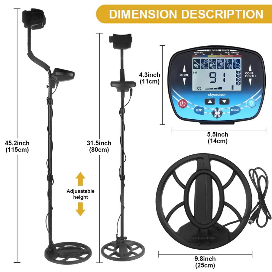 MD910B Metal Detector Underground Professional Depth gool Search Finder Gold Detector Treasure Detecting Pinpointer Waterproof