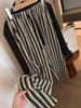 Plus Size Women's Vertical Stripe High Waist Slimming Casual Floor-Length Summer Pants