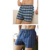 2pcs Male Arrow Pants Men Cotton Plaid Boxers Shorts Loose Mid-Waisted Men's Plus Size Underwear Homewear Comfortable Panties
