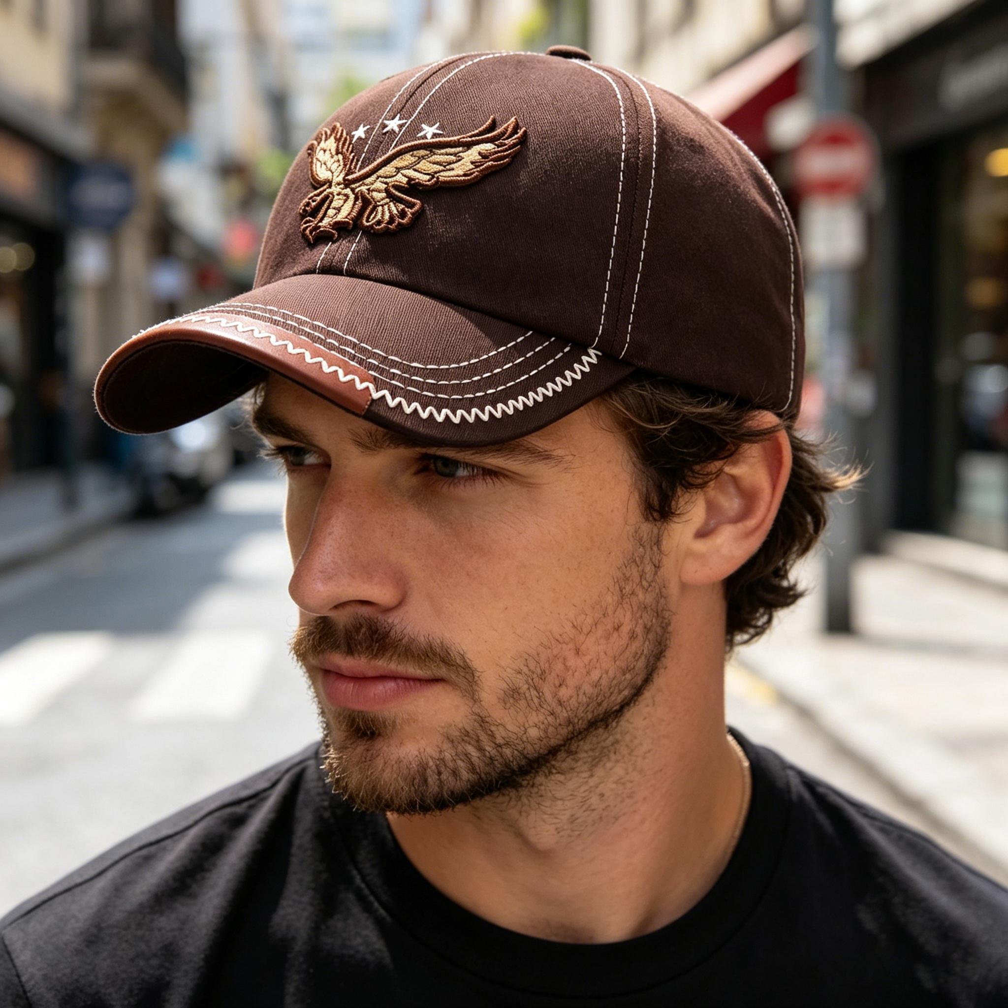 

Hats Men S and Women S Four-Season Shade Baseball Cap Eagle Embroidery Korean Version Trendy Casual Couple Sunscreen Sun Hat